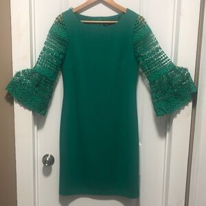 Jessica Howard Teal Lace Sleeve Dress